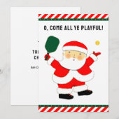Creatieve Pickleball Kerstmis Feestdagenkaart (Voorkant / Achterkant)