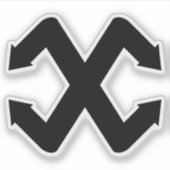 Creatieve Pijl Letter X Monogram Sticker (Voorkant)