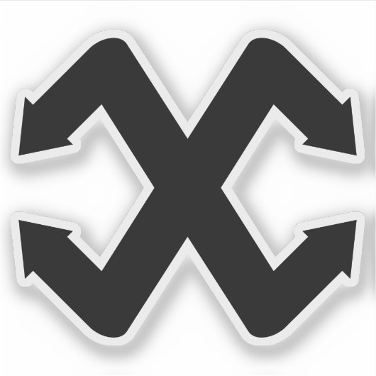 Creatieve Pijl Letter X Monogram Sticker (Voorkant)
