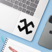 Creatieve Pijl Letter X Monogram Sticker (Laptop met iPhone)