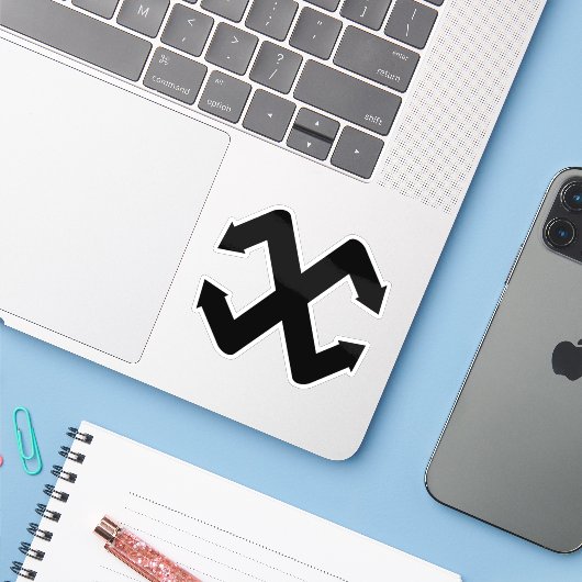 Creatieve Pijl Letter X Monogram Sticker (Laptop met iPhone)