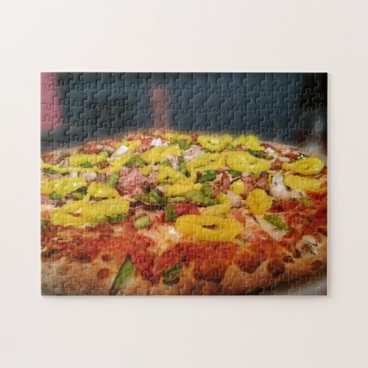 Creatieve Pizza Eetcafé Italiaanse Pepers Legpuzzel (Horizontaal)