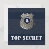 Creatieve politie thema blauwe 5e verjaardag kaart (Achterkant)