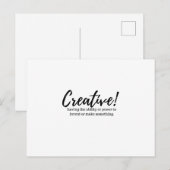 Creatieve positieve berichtgeving briefkaart (Voorkant / Achterkant)