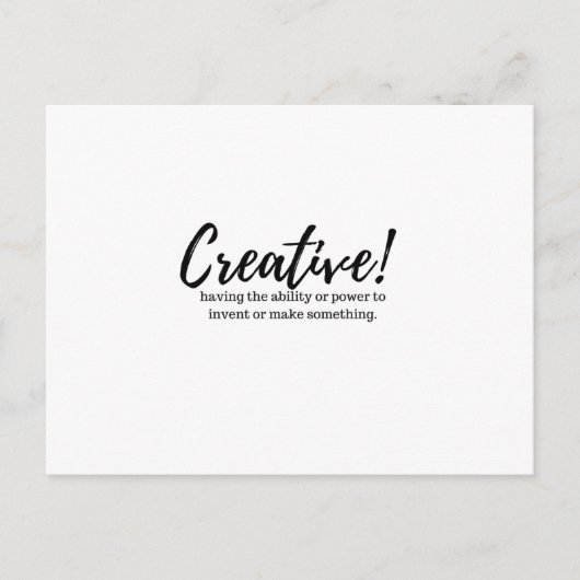 Creatieve positieve berichtgeving briefkaart (Voorkant)