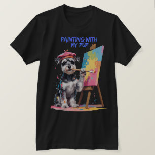 Creatieve Pup - De Artistieke Miniatuur Schnauzer T-shirt