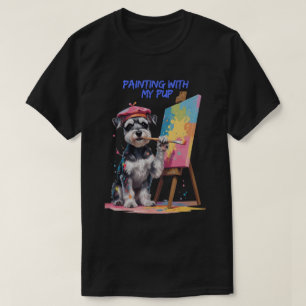 Creatieve Pup - De Artistieke Miniatuur Schnauzer T-shirt