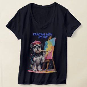 Creatieve Pup - De Artistieke Miniatuur Schnauzer T-shirt