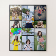 Creatieve puzzel met negen foto's