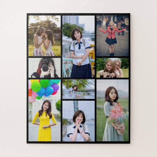 Creatieve puzzel met negen foto's (Verticaal)