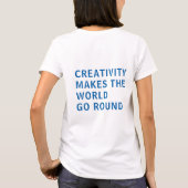 Creatieve quote blauwe typografie achterkant afdru t-shirt (Achterkant)