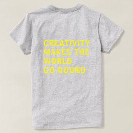 Creatieve quote gele typografie achterkant afdrukk t-shirt