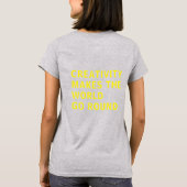 Creatieve quote gele typografie achterkant afdrukk t-shirt (Achterkant)