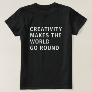 Creatieve quote witte typografie achterkant afdruk t-shirt