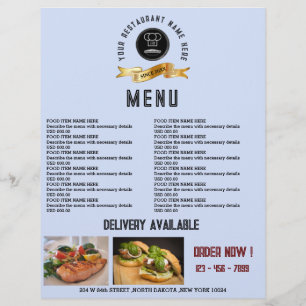 Creatieve restaurant menu voedingsmiddelen
