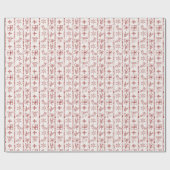 Creatieve retro rode strepen hand getrokken doodle cadeaupapier (Vlak)