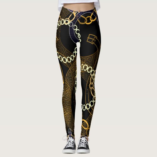 Creatieve riemen Griekse ketens mix Leggings (Voorkant)