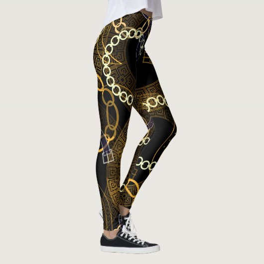 Creatieve riemen Griekse ketens mix Leggings (Rechts)