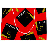 Creatieve rode afstudeertas grote cadeautas (Achterkant)