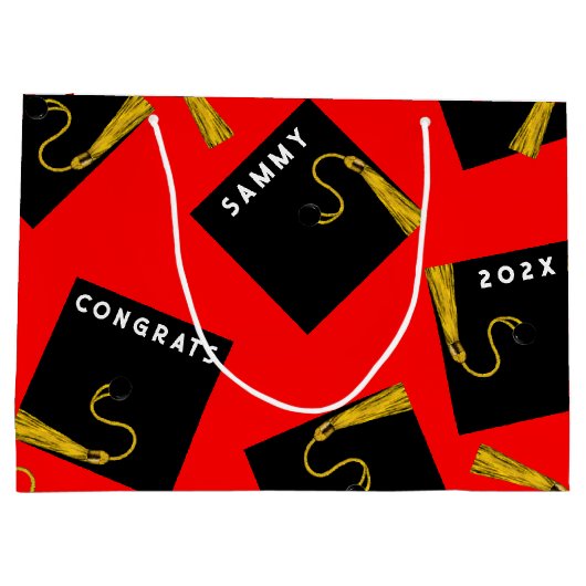 Creatieve rode afstudeertas grote cadeautas (Achterkant)