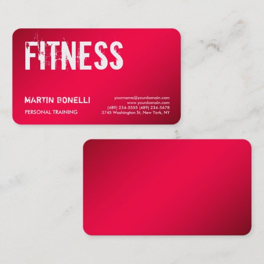 Creatieve Rode Dynamische Persoonlijke Trainer Spo Visitekaartje (Voorkant / Achterkant)