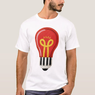 Creatieve rode gloeilamp – minimalistisch idee ont t-shirt