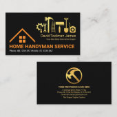 Creatieve Rooftop Gold Handyman Tools Visitekaartje (Voorkant / Achterkant)