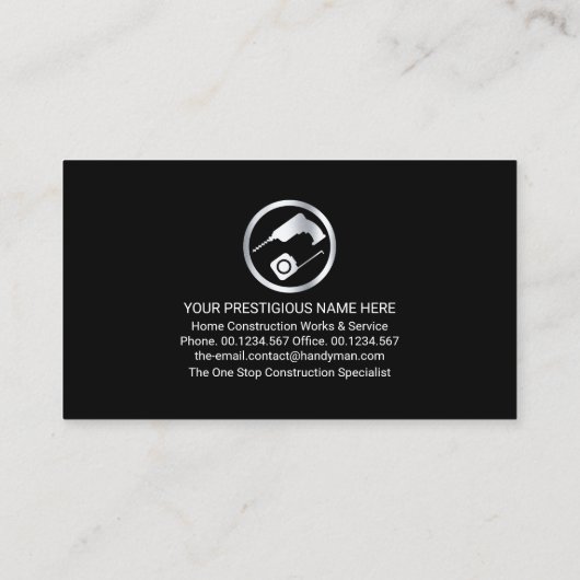 Creatieve Rooftop Handyman Tools Sun Visitekaartje (Achterkant)