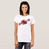 Creatieve Roze Abstracte Aardbeien Draagbare Kunst T-shirt (Voorkant volledig)