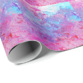 Creatieve roze-blauwe textuur, verfvlekken. cadeaupapier (Rol Hoek)