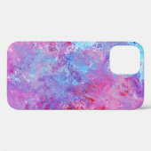 Creatieve roze-blauwe textuur, verfvlekken. Case-Mate iPhone case (Achterkant (horizontaal))