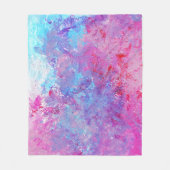 Creatieve roze-blauwe textuur, verfvlekken. fleece deken (Voorkant)