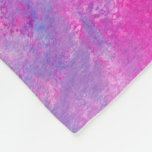 Creatieve roze-blauwe textuur, verfvlekken. fleece deken (Hoek)