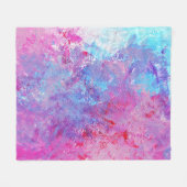 Creatieve roze-blauwe textuur, verfvlekken. fleece deken (Voorkant (Horizontaal))
