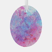 Creatieve roze-blauwe textuur, verfvlekken. glas ornament (Voorkant Rechts)