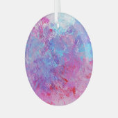 Creatieve roze-blauwe textuur, verfvlekken. glas ornament (Voorkant links)