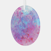 Creatieve roze-blauwe textuur, verfvlekken. glas ornament (Voorkant links)