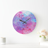 Creatieve roze-blauwe textuur, verfvlekken. grote klok (Huis)