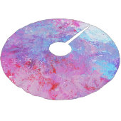 Creatieve roze-blauwe textuur, verfvlekken. kerstboom rok (Gekanteld)