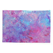 Creatieve roze-blauwe textuur, verfvlekken. kussensloop (Achterkant)