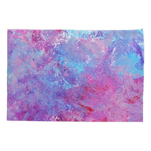 Creatieve roze-blauwe textuur, verfvlekken. kussensloop (Achterkant)