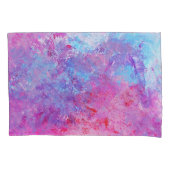 Creatieve roze-blauwe textuur, verfvlekken. kussensloop (Voorkant)