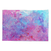 Creatieve roze-blauwe textuur, verfvlekken. kussensloop (Achterkant)