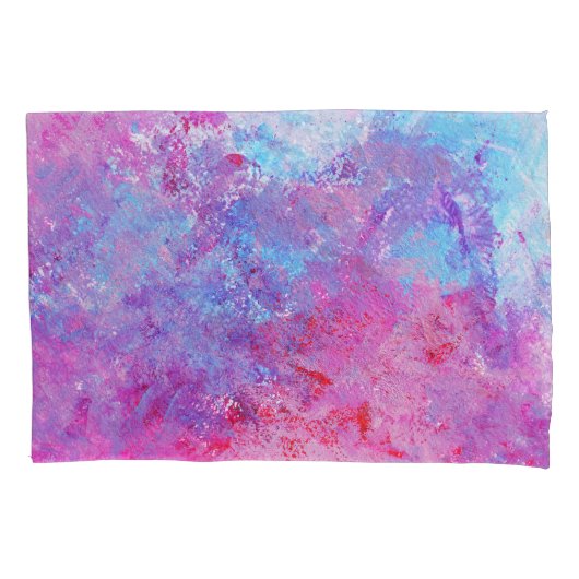 Creatieve roze-blauwe textuur, verfvlekken. kussensloop (Voorkant)