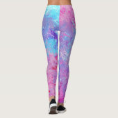 Creatieve roze-blauwe textuur, verfvlekken. leggings (Achterkant)