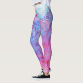 Creatieve roze-blauwe textuur, verfvlekken. leggings (Links)