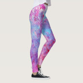 Creatieve roze-blauwe textuur, verfvlekken. leggings (Rechts)