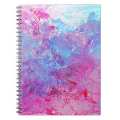 Creatieve roze-blauwe textuur, verfvlekken. notitieboek (Voorkant)