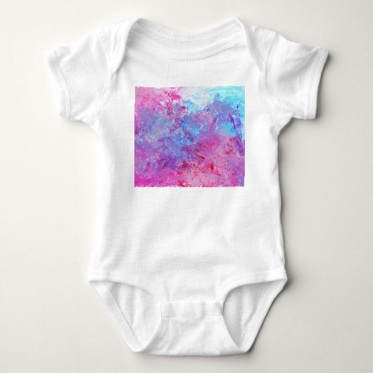 Creatieve roze-blauwe textuur, verfvlekken. romper (Voorkant)