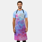 Creatieve roze-blauwe textuur, verfvlekken. schort (Gedragen)